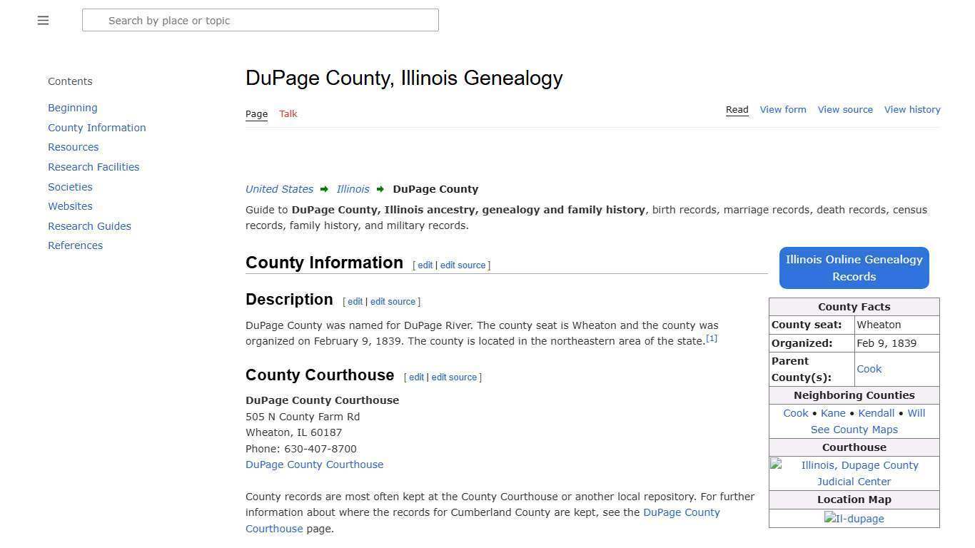 DuPage County, Illinois Genealogy • FamilySearch