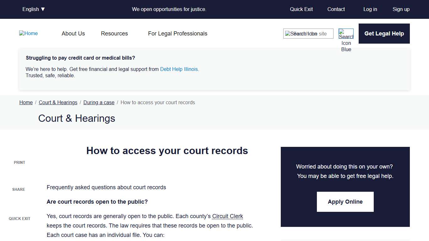 How to access your court records | Illinois Legal Aid Online